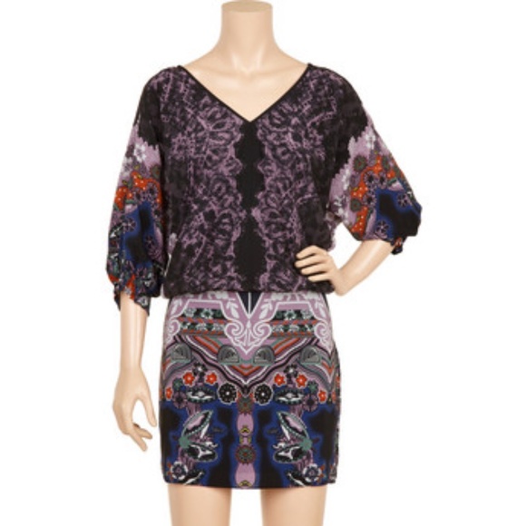 TIBI beautiful printed silk dress size 4 - Picture 1 of 3